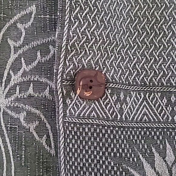 Bermuda Bay Men's Medium Silk Shirt Button Down Short Sleeve Green Tropical - Picture 4 of 16